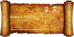 Hantz Pál névjegykártya